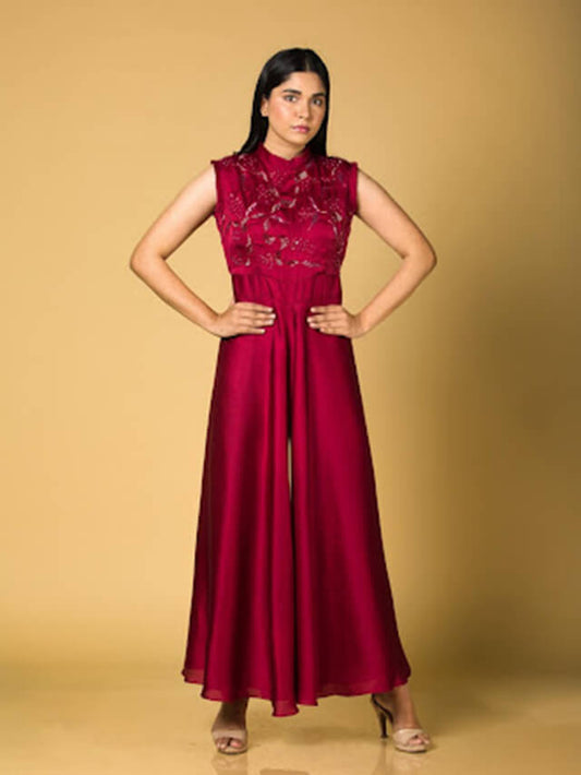 Ornamented Flared Jumpsuit