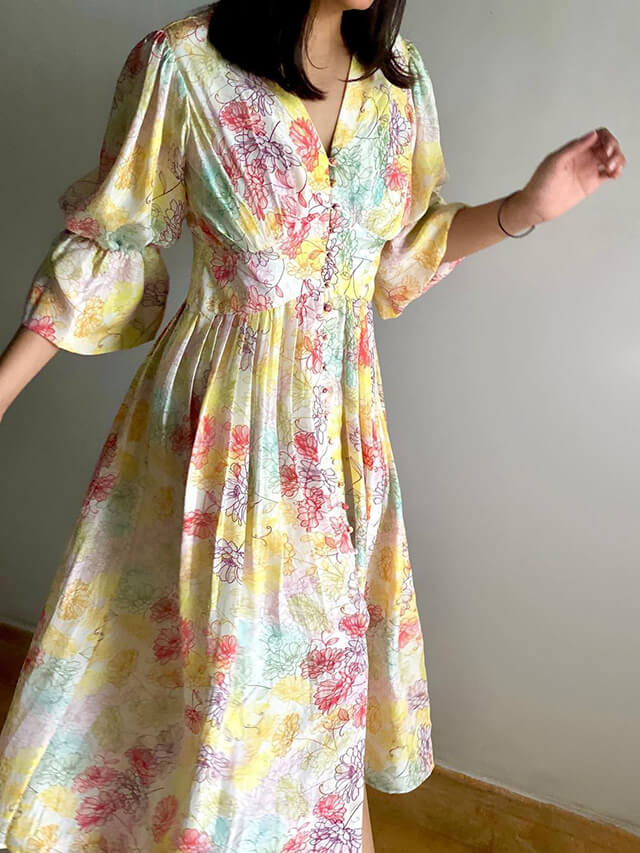 Floral yoke dress