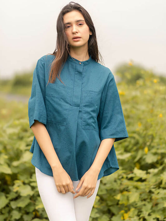 Sassystripes teal cotton top