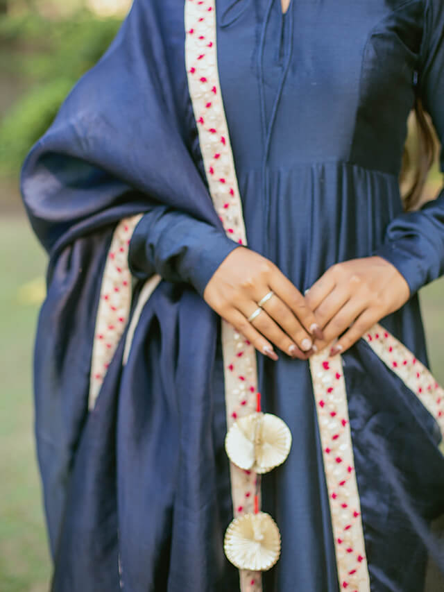 Anarkali Kurti With Churidar & Dupatta Set