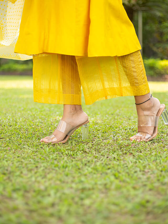 Yellow Gota Patti Kurti Set