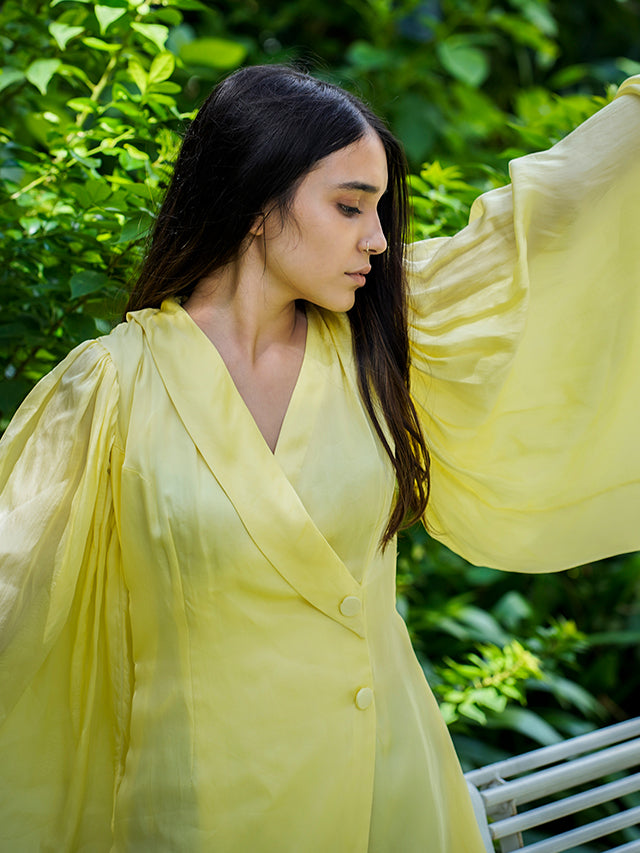 Yellow Blazer Dress