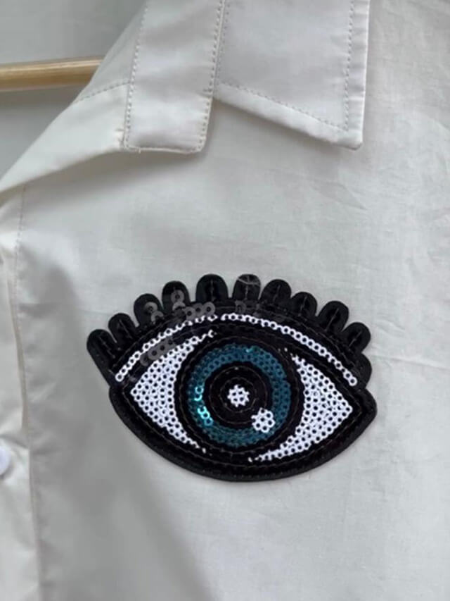 Shirt With Evil Eye Patch Work