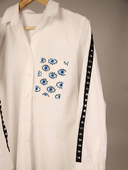 Shirt With Painted Evil Eye Pocket