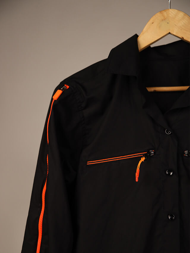 Shirt With Orange Zip Detailing