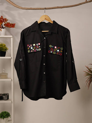 Shirt With Mirror Embroidered Pocket