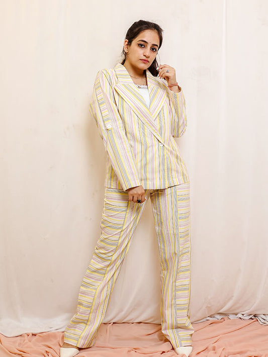 Yellow Stripes Co-ord Set