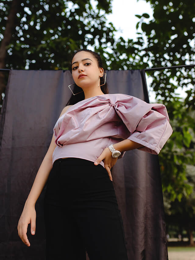 Lilac Pleated Blouse