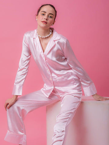 Luxe Satin Baby Pink PJ Set