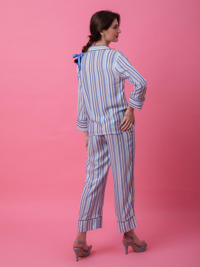 Multi blue stripe set