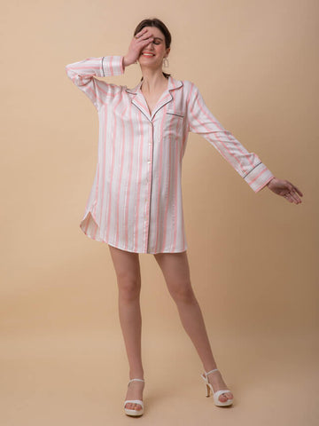 Pink Stripe Sleep Shirt