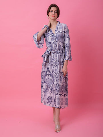 Snake print kaftan dress