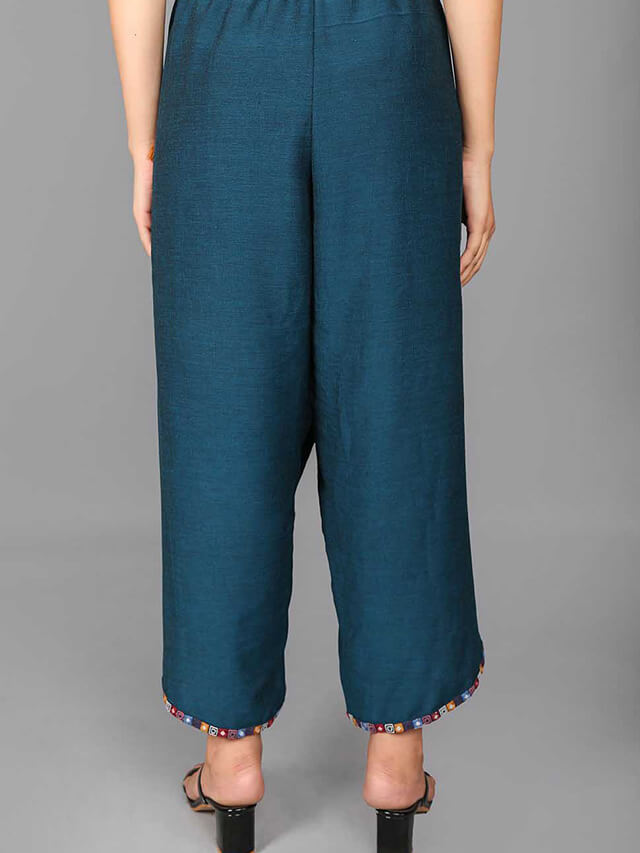 Fashionably bohemian overlap flap pants