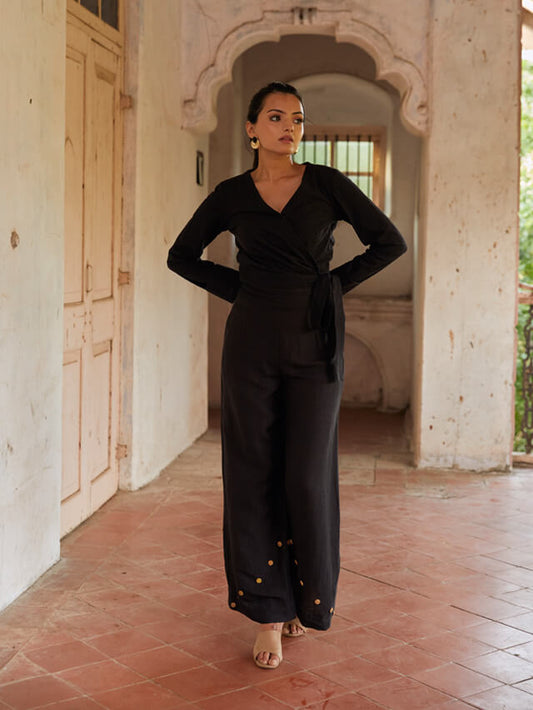 Perched black jumpsuit