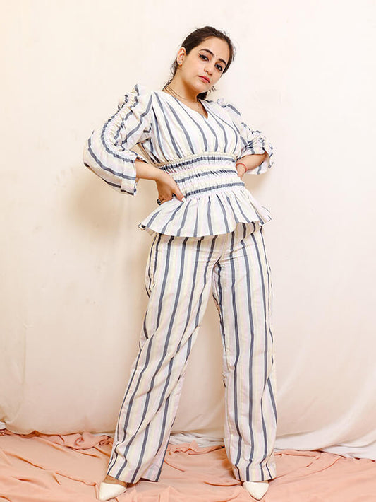 Blue Stripes Co-ord Set