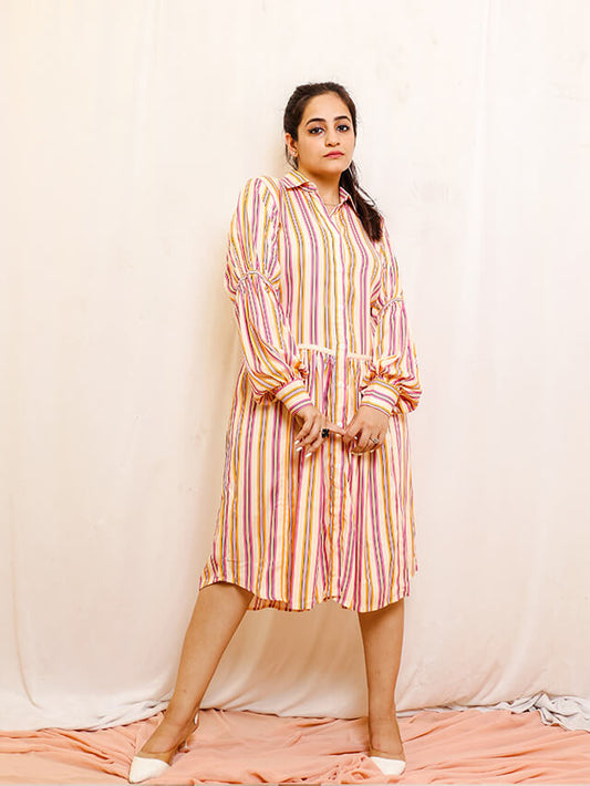 Stripes shirt dress