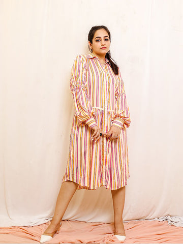 Stripes shirt dress