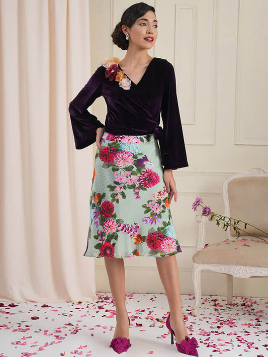 Grace floral funnel skirt