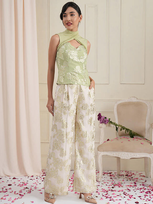 Eden jacquard parallel trouser