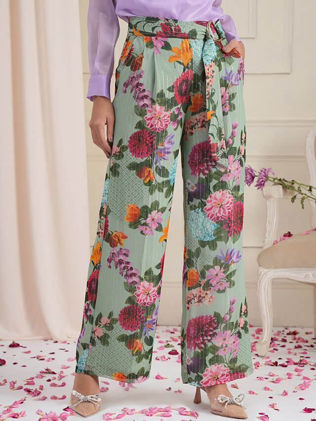 Eden floral parallel trousers