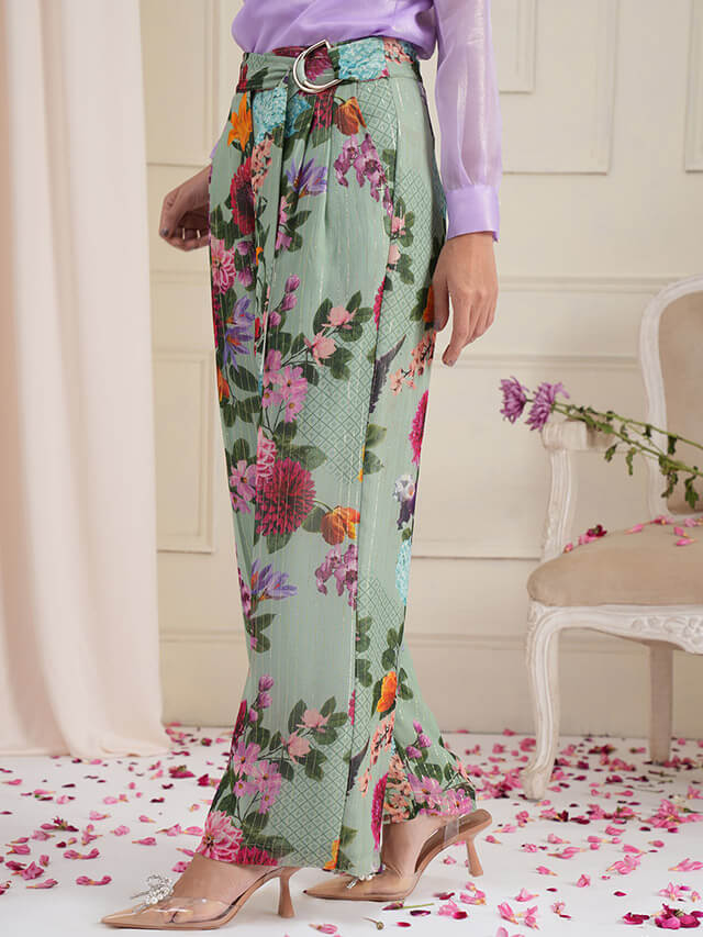 Eden floral parallel trousers