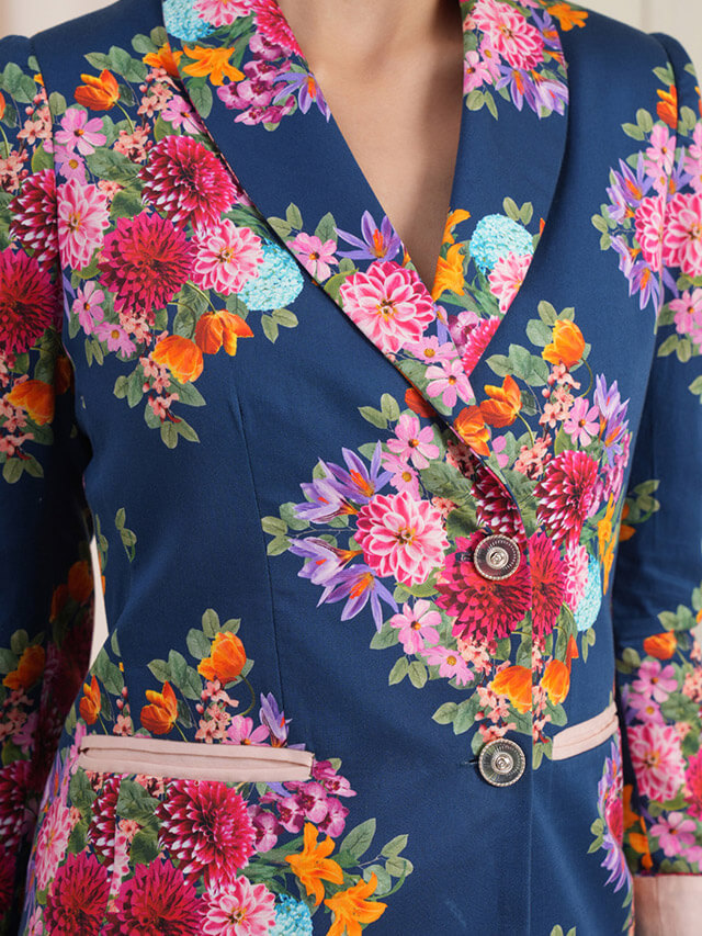 Cynthia diamond floral jacket