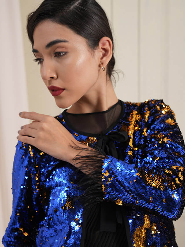 Jenifer sapphire short sequin jacket