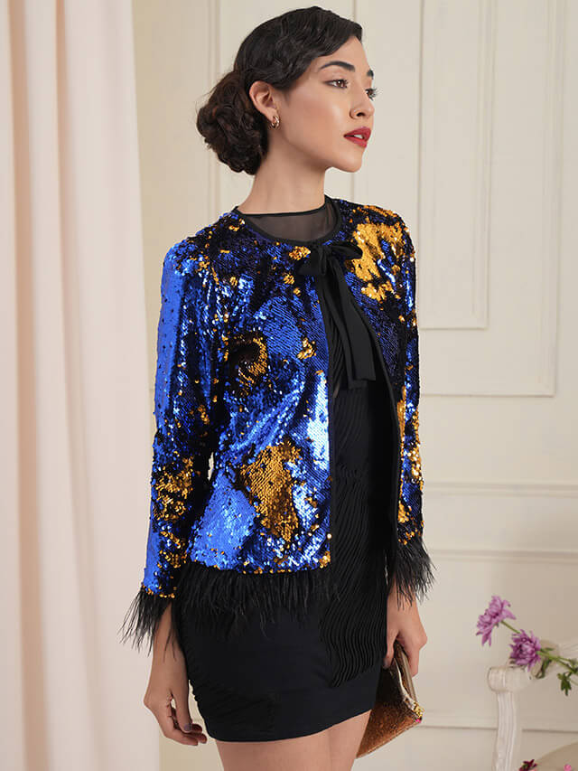 Jenifer sapphire short sequin jacket