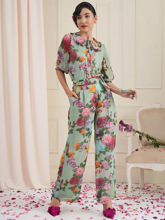 Floral lurex co-ord set