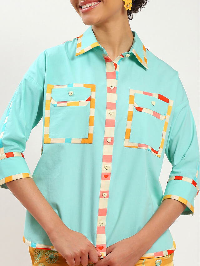 Grace check-mate button down shirt