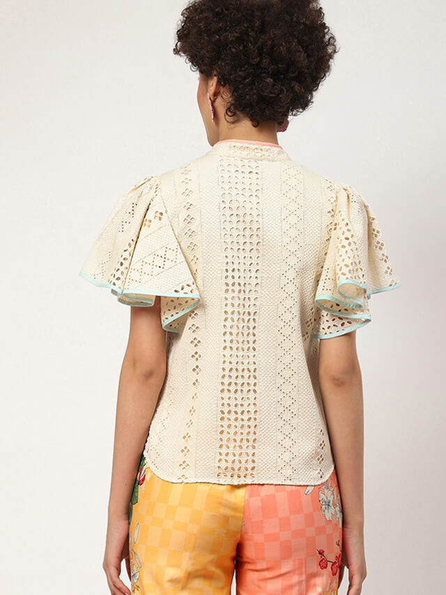 Greta schiffli embroidered shirt