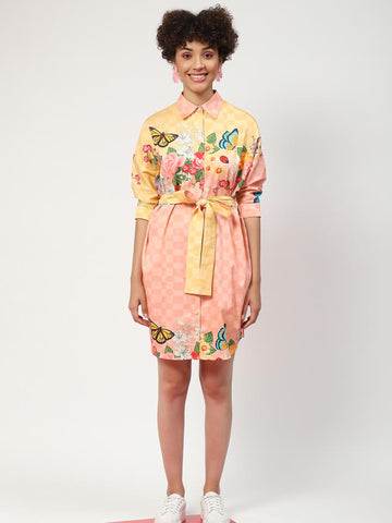 Gia floral meadow shirt dress