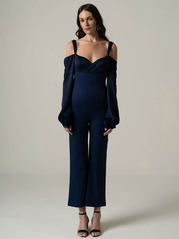 Dual Toned Off Shoulder Jumpsuit