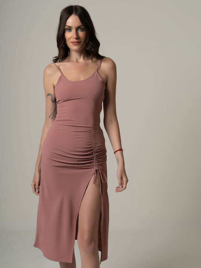 Ruched Slip Dress