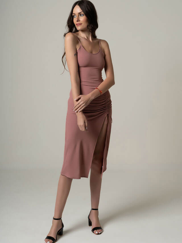 Ruched Slip Dress