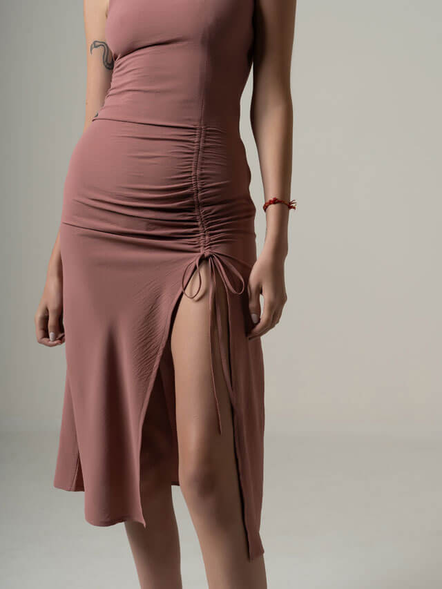 Ruched Slip Dress