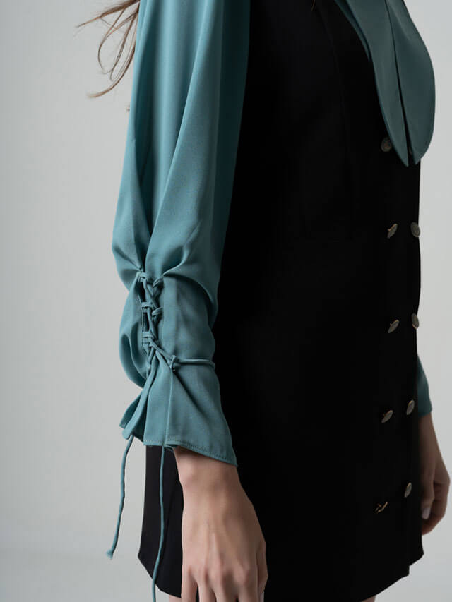 Long Collar Shirt With Jacket Dress