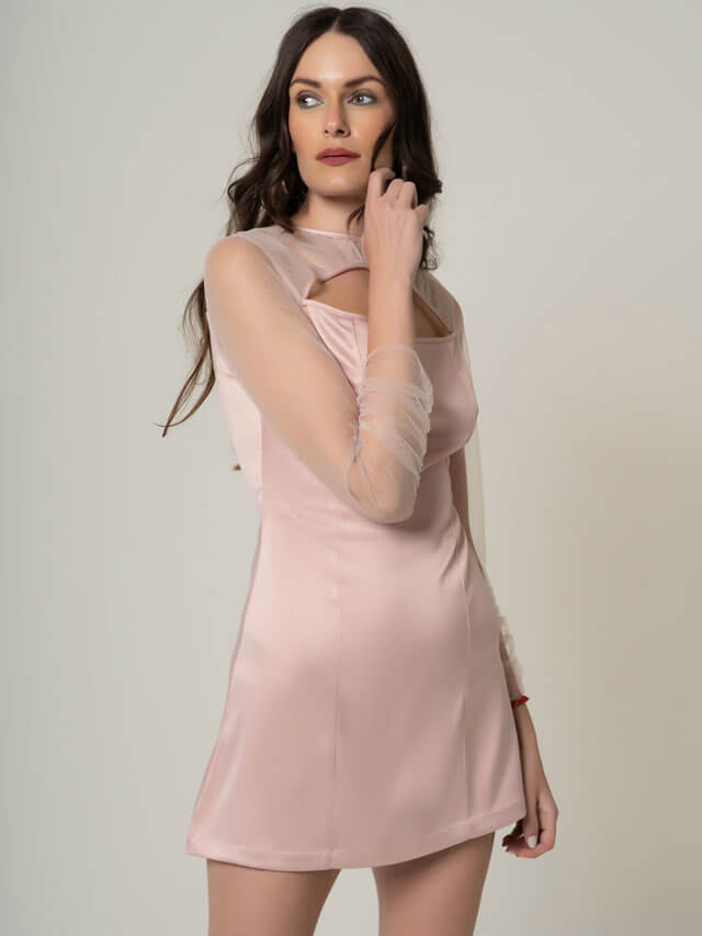 Pastel Pink Cut Out Dress