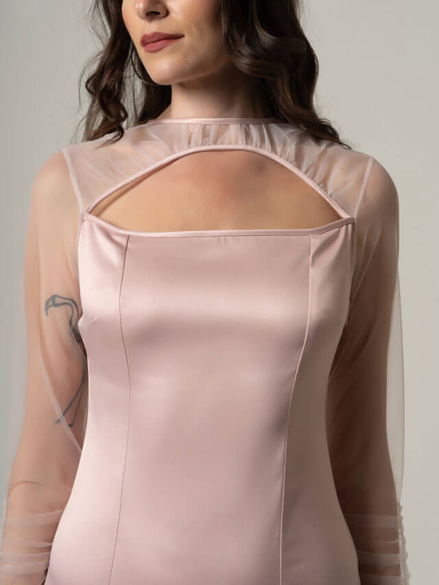 Pastel Pink Cut Out Dress