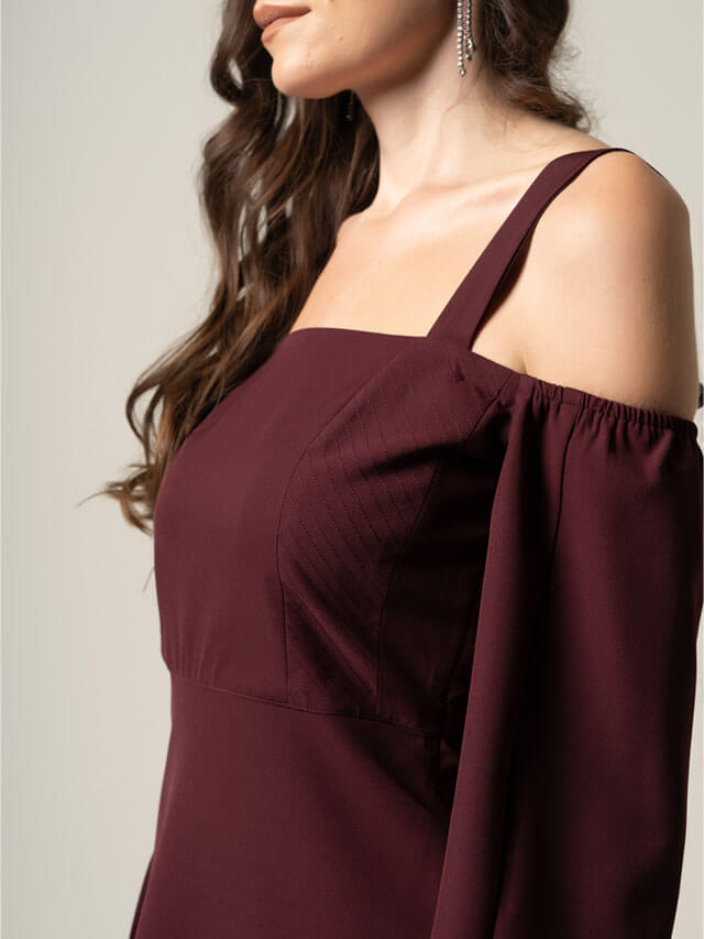 Off Shoulder Dress With Adjustable Strap