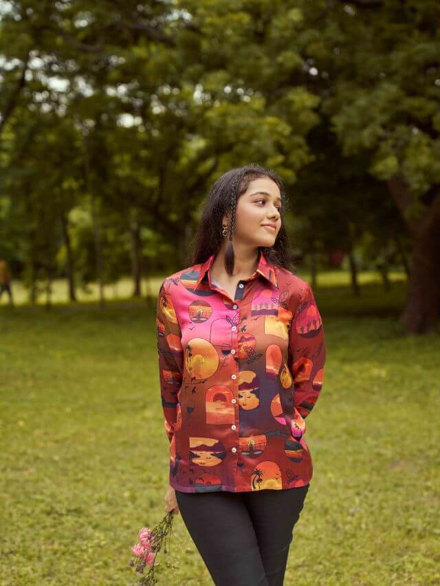 By the sunset printed shirt