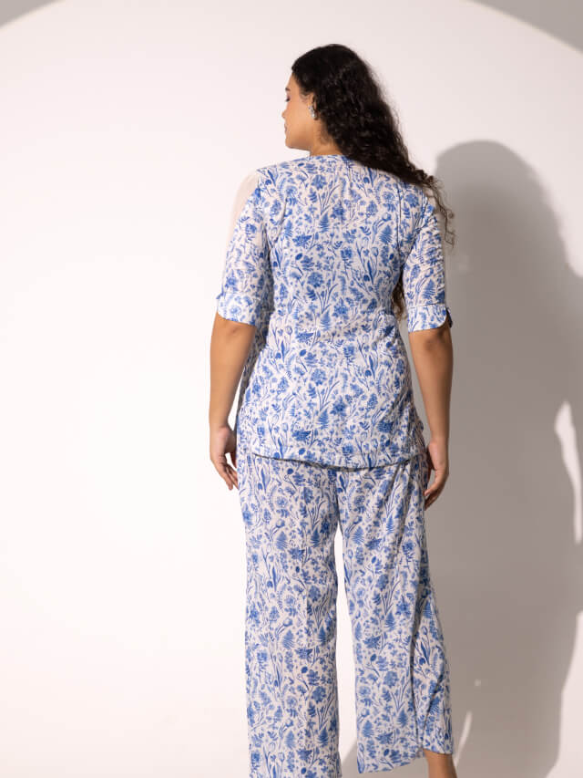 Harper blue print boxy co-ord set