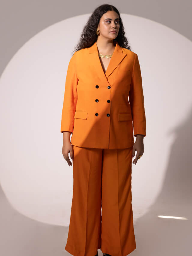 Lily orange blazer set