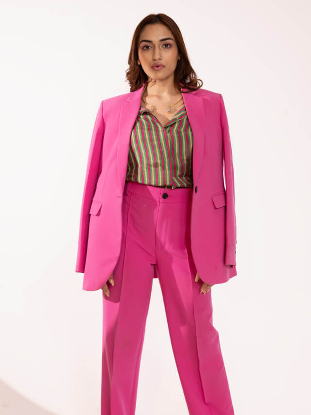 Zoey pink blazer set