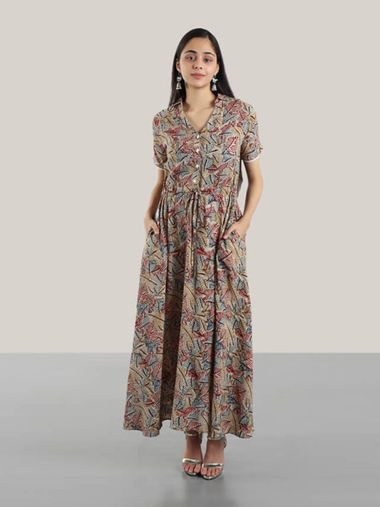 Kalamkari fusion dress