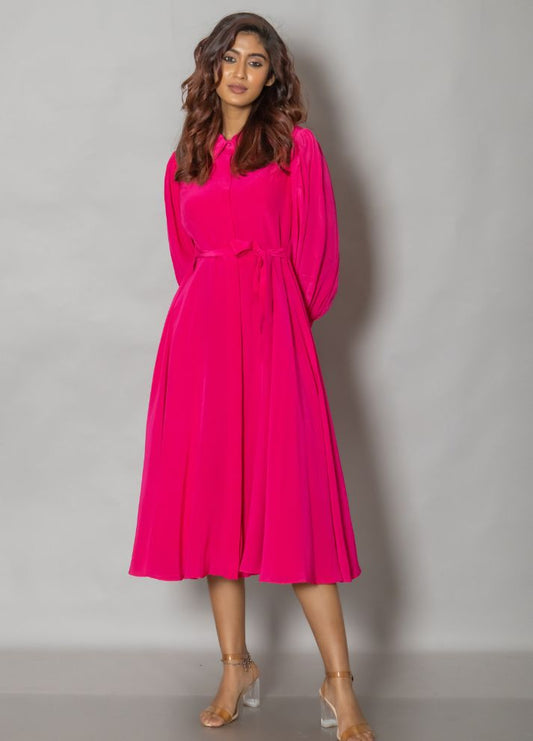 Hot Pink Midi Dress