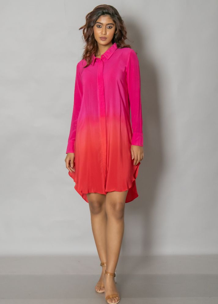 Ombre Shirt Dress