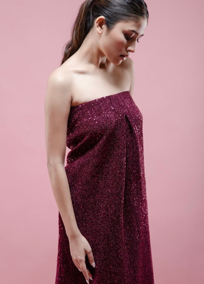 The "Majestic Merlot Evening Gown