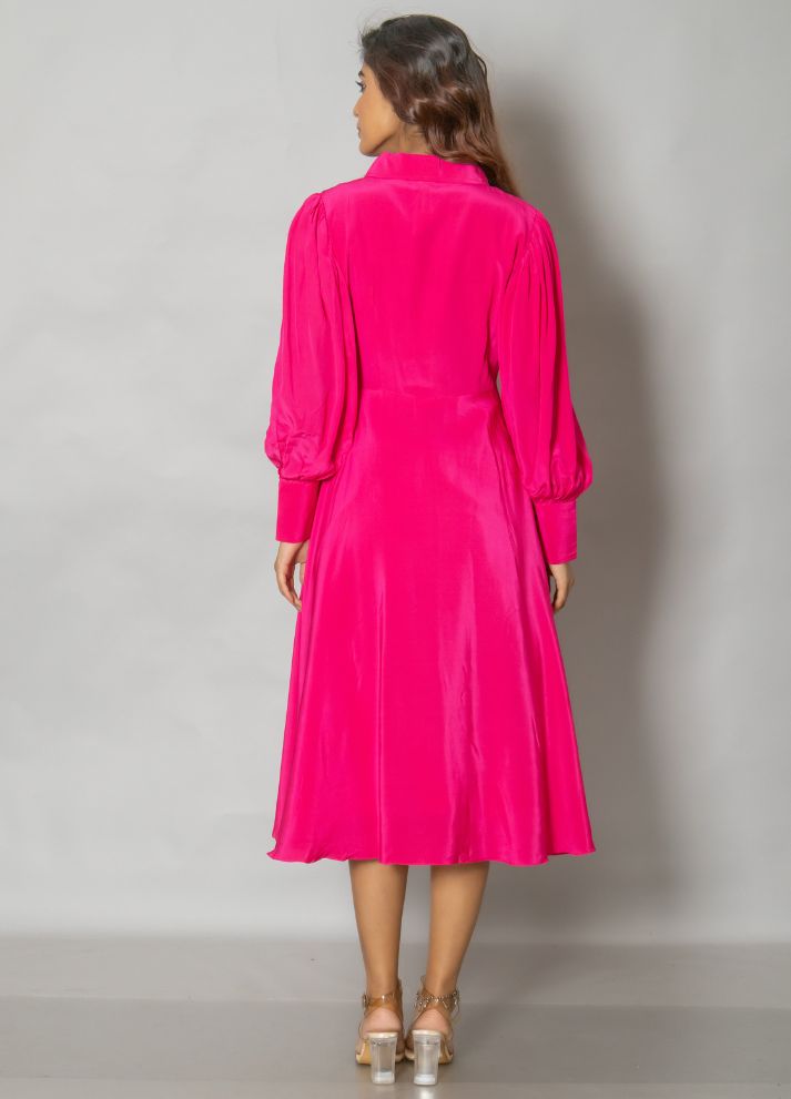 Hot Pink Midi Dress