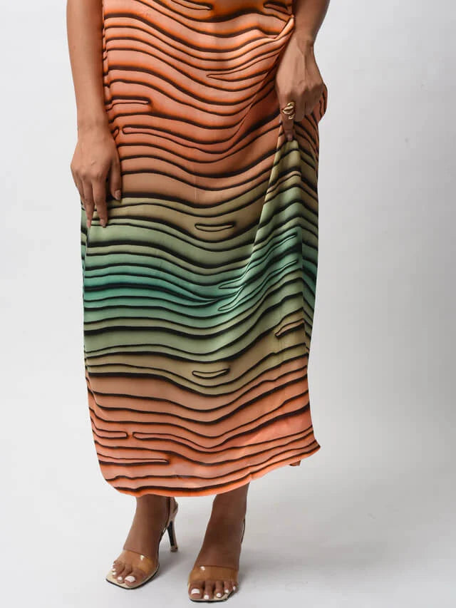 Multi-colored Satin Digital Printed Dress_3